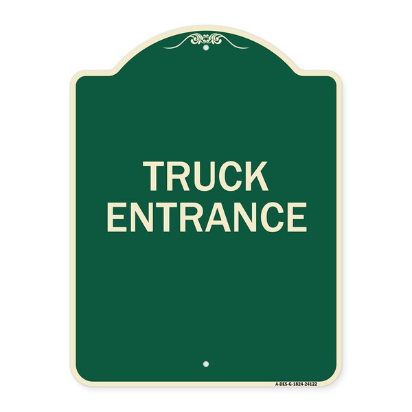 Signmission Driveway Truck Entrance Heavy-Gauge Aluminum Architectural Sign, 24" x 18", G-1824-24122 A-DES-G-1824-24122 - main
